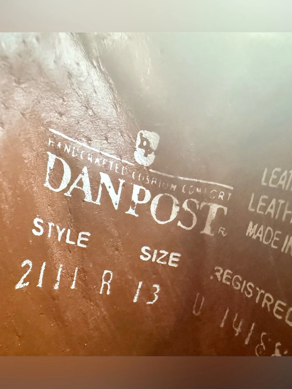 DAN POST MILWAUKEE WESTERN ROUND TOE BOOTS ANTIQUE TAN MENS SIZE 13~NEW* (READ)